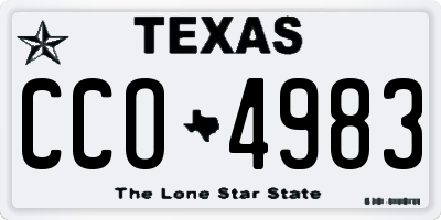 TX license plate CCO4983