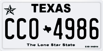 TX license plate CCO4986