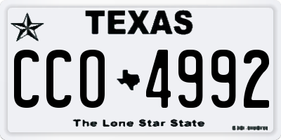 TX license plate CCO4992