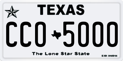 TX license plate CCO5000