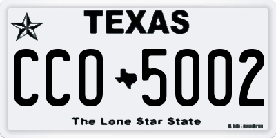 TX license plate CCO5002
