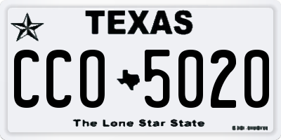 TX license plate CCO5020