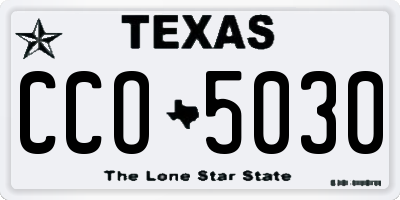 TX license plate CCO5030