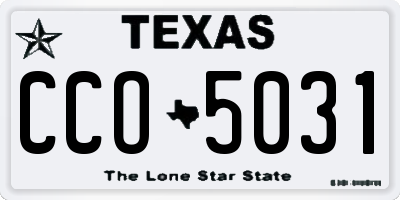 TX license plate CCO5031