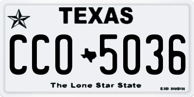 TX license plate CCO5036