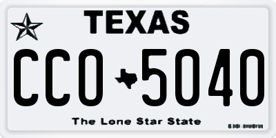 TX license plate CCO5040