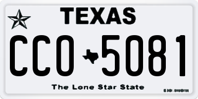 TX license plate CCO5081