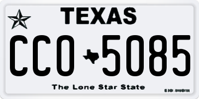TX license plate CCO5085