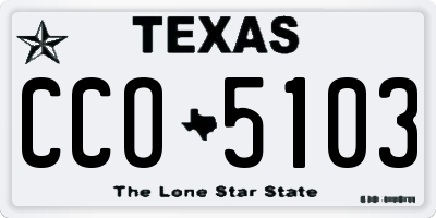 TX license plate CCO5103