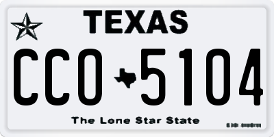 TX license plate CCO5104