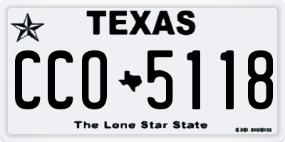 TX license plate CCO5118