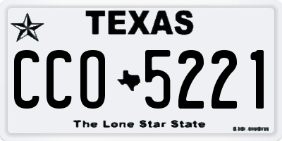 TX license plate CCO5221