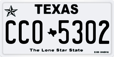 TX license plate CCO5302