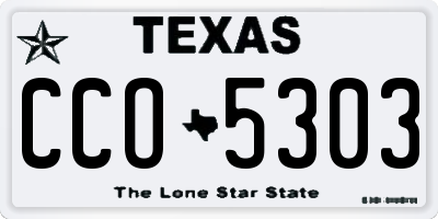 TX license plate CCO5303