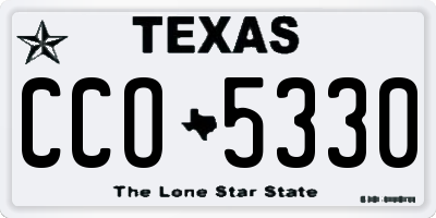 TX license plate CCO5330