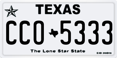 TX license plate CCO5333