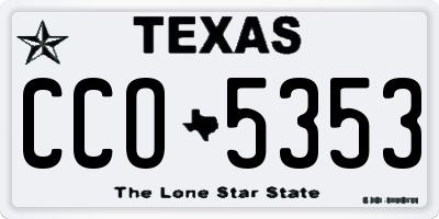 TX license plate CCO5353