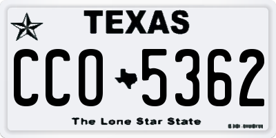 TX license plate CCO5362