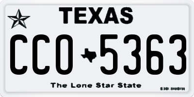 TX license plate CCO5363