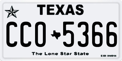 TX license plate CCO5366