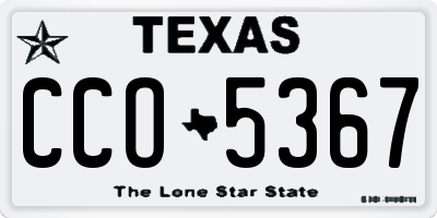 TX license plate CCO5367