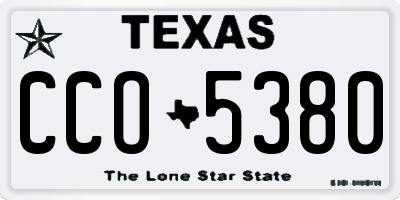 TX license plate CCO5380