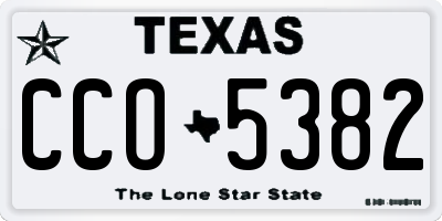 TX license plate CCO5382