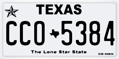TX license plate CCO5384