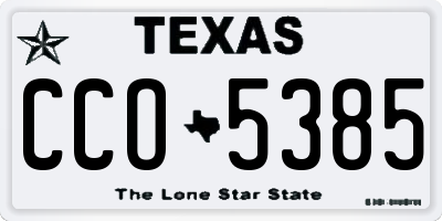 TX license plate CCO5385