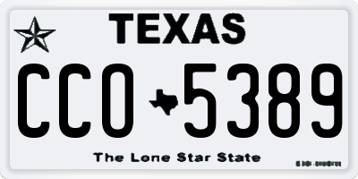 TX license plate CCO5389
