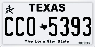 TX license plate CCO5393