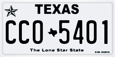 TX license plate CCO5401