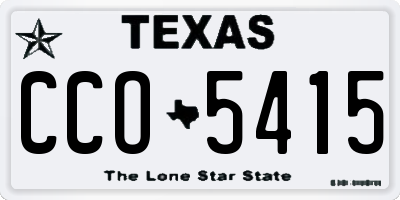 TX license plate CCO5415