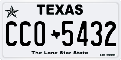 TX license plate CCO5432
