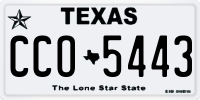 TX license plate CCO5443