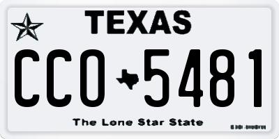 TX license plate CCO5481