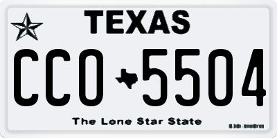 TX license plate CCO5504