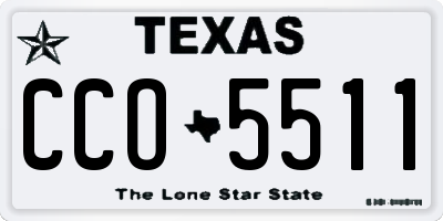 TX license plate CCO5511