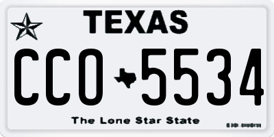 TX license plate CCO5534