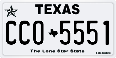 TX license plate CCO5551
