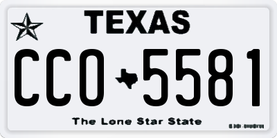 TX license plate CCO5581