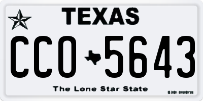 TX license plate CCO5643