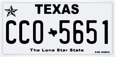 TX license plate CCO5651