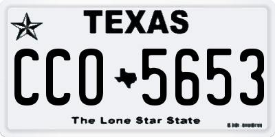TX license plate CCO5653