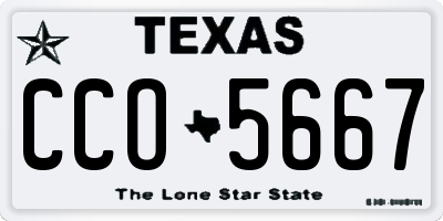 TX license plate CCO5667