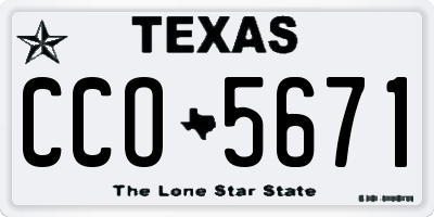 TX license plate CCO5671