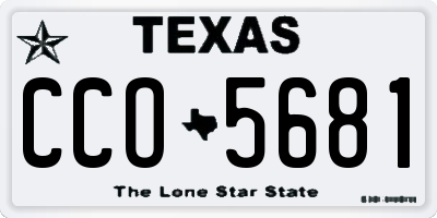 TX license plate CCO5681