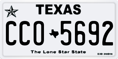 TX license plate CCO5692