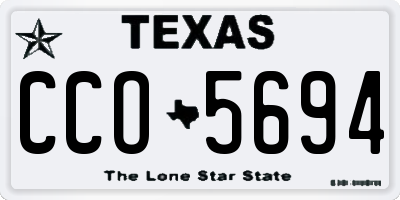 TX license plate CCO5694