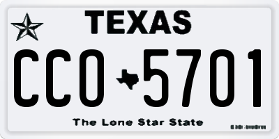 TX license plate CCO5701